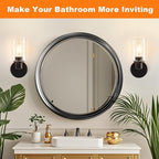 DLLT Wall Sconces Set of Two: Modern Bathroom Vanity Light Fixtures - Matte Black Vanity Lights with Clear Glass Shade - Farmhouse Wall Lamp for Bedroom Living Room Mirror Hallway Kitchen