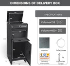 Package Delivery Boxes for Outdoor, Parcel Drop Boxes for Outside with Anti-Theft Design,Parcel Mailbox is Weatherproof, Rustproof,Suitable for Home/Office/Shop Non-installation(15.7*15.7*37.8 in)