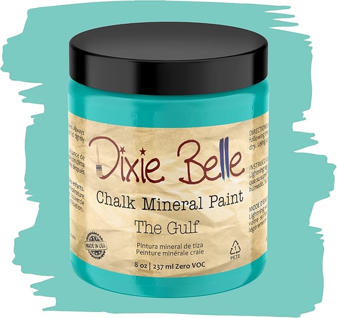 Dixie Belle Paint Company Chalk Finish Furniture Paint - The Gulf (8oz) - Matte Soft Turquoise Chic Chalk Mineral DIY Furniture Paint
