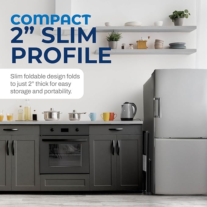 Step Ladder 1 Step Folding, Decorative - Beautiful Gray Wood & Black Aluminum, Ultra Slim Profile, Anti Slip Steps, Sturdy-Portable for Home, Office, Kitchen, Photography Use,by SORFEY