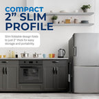 Step Ladder 1 Step Folding, Decorative - Beautiful Gray Wood & Black Aluminum, Ultra Slim Profile, Anti Slip Steps, Sturdy-Portable for Home, Office, Kitchen, Photography Use,by SORFEY