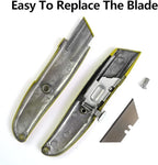 DIYSELF 30 Pack Box Cutter Heavy Duty Aluminium Shell Utility Knife | SK5 Steel Sharp Blade | Retractable Knife for Cutting Cartons Ropes and Cardboard | Home and Office Use (Yellow)