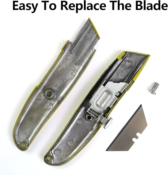 DIYSELF 2Pack Utility Knife Box Cutter Retractable Blade Heavy Duty(Yellow)