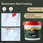 35 oz White Roof Sealant Waterproof, Elastomeric Roofing Coating Liquid Waterproofing Paint Adhesive, Solar Reflective Sealer for Outdoor Flat, Metal Roofs Leak Repair 1KG