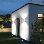 2 Pack Outdoor Wall Lights Exterior/Interior Wall Sconces Up and Down Lights IP65 Waterproof G9 Base Socket Modern Outdoor Lighting Square Aluminum White 4000K Natural Lights, Adjustable Light Angle