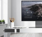 45W USB-C Fast Charging Under Desk Power Strip,12 Outlet Mountable Power Strip with 4 USB,1200J Surge Protection,6FT Flat Extension Cord Black