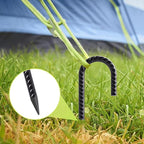 AAGUT 20 Pack Rebar Stakes J Hook 36 inch Heavy Duty Trampoline Stakes Steel Ground Anchors with Chisel Point End for Camping Tent Canopy and Chain Link Fence,Black