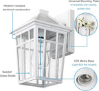 Darkaway Outdoor Sconce Lights Wall Light Fixtures, Front Porch Light Outdoor Wall Anti-Rust Waterproof Aluminum with Glass Exterior Light Fixture for Patio, Yard, Doorway, Garage(1 Pack, White)