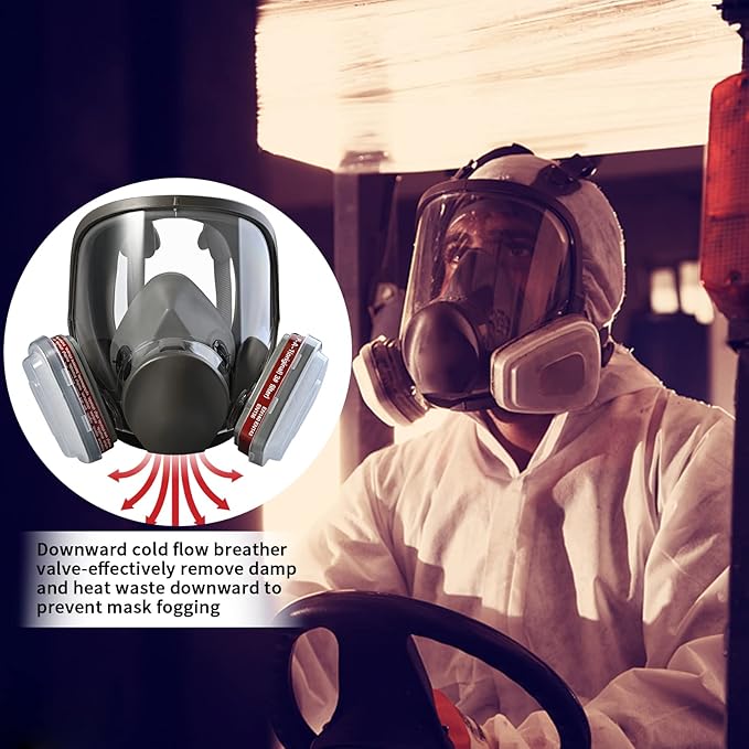Half & Full Face Respirator Mask with Filters, Gas Masks for Construction Work, Paint, Dust, Spray, Welding, Sanding