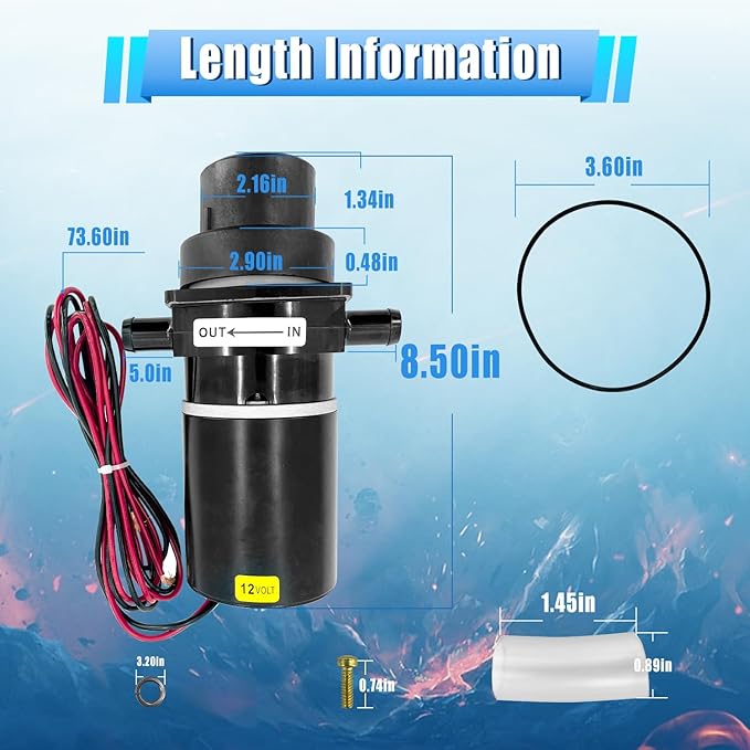 37041-0010 Toilet Pump Assembly Kit, Marine and RV Electric Toilet Macerator Sub Assembly Kit Compatible with Jabsco 37010-, 12V
