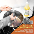 Stanley Home Products Original Degreaser with Stainless Steel Kitchen Scouring Cleaners - Multipurpose Cleaner Set Removes Grease Stains and Build Up on Pots Pans Grills and More
