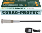 Corro-Protec Powered Anode Rod for Water Heater, 20-Year Warranty, Eliminates Rotten Egg/Sulfur Smell within 24 hours, Stops Corrosion and Reduces Limescale, Electrical Anode Rod Made of Titanium