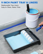 Paint Roller Kit with Extension Pole 2 to 4FT, All-in-One Wall Painting Tools Kit Paint Rollers Cover and Paint Roller Frame, Paint Brushes Set for House Painting - 30 Piece Sets