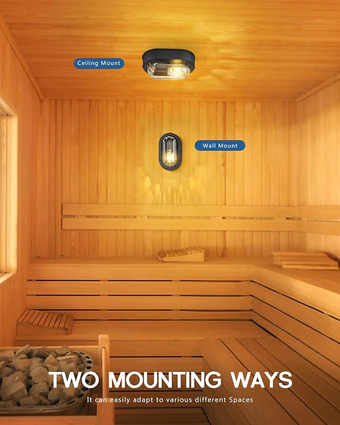 FEMILA 8.5" Oval Bulkhead Light, Outdoor Wall & Ceiling Flush Mount Sconce, Nautical Outdoor Lighting Aluminum with Ripple Glass, Outdoor Wall Sconce for Porch Patio Garage, 4FYX104F BK SW