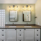 Brushed Nickel Bathroom Vanity Light 3 Lights Bathroom Light Fixtures Over Mirror with Clear Glass Shade 22.4 inch Wall Sconces Lighting Bath(Exclude E26 Bulb)