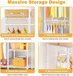 Ulif H50 Extra Large Clothes Rack, Heavy Duty Garment Rack, Freestanding Portable Closet, Clothing Racks for Hanging Clothes, Wardrobe Closet 89.8'' W x 15.8" D x 76.4" H, Max Load 1400 Lbs, White