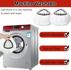 3 Pack White Spin Mop Replacement Heads, Mop Head Replacement 100% Microfiber, Deep Cleaning, Spin Mop Refill Replacement Head Compatible with 1-Tank System