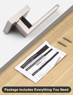 Dummy Door Handle Brushed Nickel for Left Hand and Right Hand, Mordern Square Closet Hallway Door Knob, Non-Turning Single Side Pull, 1 Pack