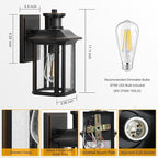 2 Pack Motion Sensor Outdoor Lights, 3 Adjustable Lighting Modes Porch Lights, Dusk to Dawn Exterior Lighting Fixture, Waterproof Outside Wall Lantern Sconce for House, Garage, Front Porch, ETL Listed