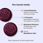 OLLY Extra Strength Sleep Gummy, Occasional Sleep Support, 5 mg Melatonin, L-Theanine, Chamomile, Lemon Balm, Sleep Aid, BlackBerry - 50 Count