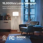 Linkind A19 LED Light Bulbs Dimmable, 40W Equivalent, E26 Base, 5000K Daylight, 5W 480 Lumens 120V, UL Listed FCC Certified, LED Lights for Bedroom Living Room Home Office, 6 Packs