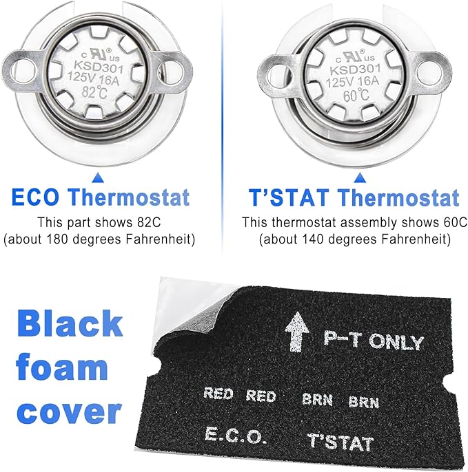 RV Water Heater Thermal Cutoff Kit with ECO Thermostat Assembly Kit, Replacement Part for Atwood 91447 93866 RV Camper Water Heater Tank Repair