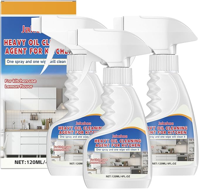 Greasy Dirt Clean Spray, Degreaser Cleaner Heavy Duty, Kitchen Cleaner, All Purpose Stain Removal Cleaners, Oven And Grill Cleaners Clean Up Kitchen Oil Stains(3, pcs-120ml)