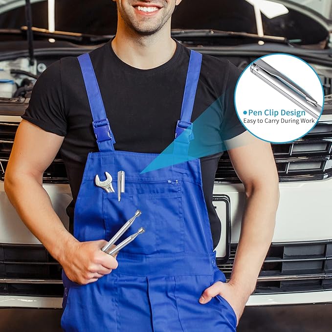 2 Pieces 3.5LBs Telescoping Magnetic Pickup Tool, with Pen Clip Design, Magnet Stick Rod Extendable 5.1" to 25.4" for Men, Birthday, Father's Day, Christmas Gift