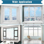 Window Insulation Kit, 63 × 394" and 87 × 110"Plastic Window Coverings for Winter, Thicken Window Shrink Film Insulator Kit Windows Waterproof Winterizing with Double-Sided Tape