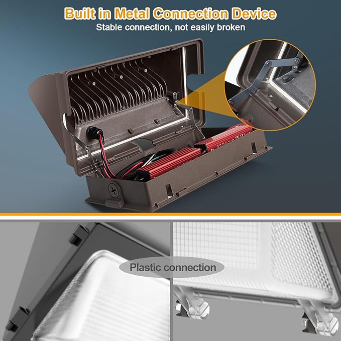 120W LED Wall Pack Light,18000LM 5000K LED Security Flood Lighting 110V-277V Commercial and Building IP65 Waterproof Outdoor Wall Mount Exterior Light for Garage Warehouses Yard 6 Pack