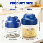 Electric Garlic Chopper, 2025 New Mini Portable Veggie Chopper, Garlic Grinder Masher Rechargeable, Wireless Food Processor for Ginger, Chili, Fruit, Meat (Green, 250ML)