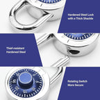 Combination Padlock,Lock for Gym and School Lockers Safe,Blue Turntable,Mini Combination Lock(Pack of 1)