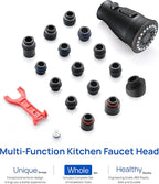 J-HVA Oil Rubbed Bronze Pull Down Kitchen Faucet Head Replacement with 15 Adapters - Kitchen Sink Faucet Spray Nozzle Head Replacement 3-Function Tap Sprayer Head for Kitchen Sink