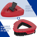 Scrub Brush with Mop Base — Aftermarket Replacement for 2‑Tank Spin Mop Systems, Triangle Scrub Head with Nylon Bristles for Hard Floor Cleaning — 1‑Pack
