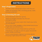 Tiger Tough Heavy Duty All Purpose Coverall, White Safety Suit for Superior Comfort & Protection