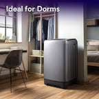 Portable Washing Machines 17.8LBS Full Automatic Clothes Washer and Spinner Combo with 10 Programs and 8 Water Levels, Compact Laundry Wash Spin Dryer for Apartment RV Dorm Home, Grey