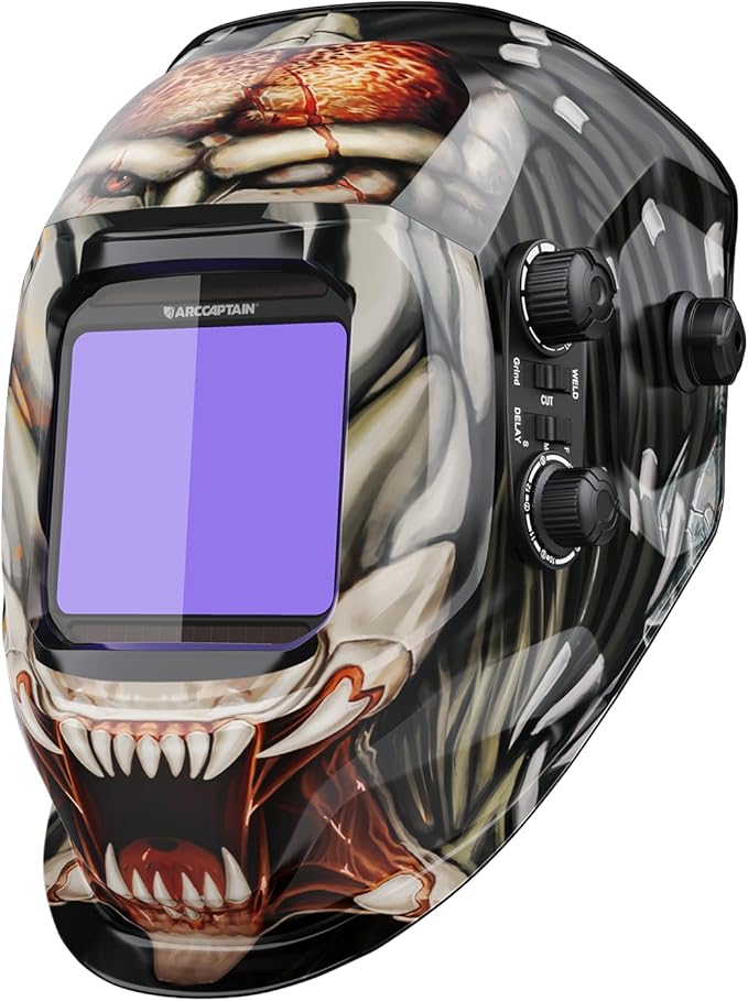 ARCCAPTAIN Auto Darkening Welding Helmet, 3.94"X3.66" Large Viewing Screen True Color Welding Hood with 4 Arc Sensor Solar Powered, Wide Shade 4-5/5-9/9-13 Welding Mask (Hunter)