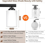 4-Light Bathroom Light Fixtures, 27" Modern Vanity Lights Over Mirror with Milky White Glass Shade, Matte Black Light Fixture, Classic Wall Light Fixture for Mirror Living Room Cabinet Bedroom Porch