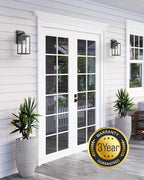 VIANIS Dusk to Dawn Outdoor Porch Lights Wall Mount, Modern Black Exterior Sconce Light for House, Waterproof Carriage Lamp, Anti-Rust Aluminium Wall Lantern with Tempered Seed Glass Shade for Garage