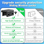 Sliding Window Locks (12 Sets), Secure Window Lock with Key, Window Locks for Up and Down Windows & Horizontal Sliding Windows, Adjustable Window Lock, Sturdy and Durable, Does Not Deform.