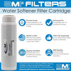 Water Softening Filter Cartridge | 10" Standard Universal Size | Ion Exchange Filter Softens Water | Great for Espresso and Washing Machines (1, 10" Standard)
