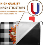 Fall Welcome Mailbox Covers Magnetic Standard Size Autumn Pumpkin Buffalo Plaid Mailbox Cover Post Box Wrap Outdoor Decor for Garden Yard 21x18 Inch