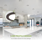 ASD 6 Pack LED Recessed Lighting 4 Inch 9W, 5 CCT 2700K-5000K CRI90+, IC Rated Ultra Thin Dimmable Ceiling Lights with J Box, Canless Wafer Downlight, Round Slim Panel Light, Energy Star ETL, Bronze