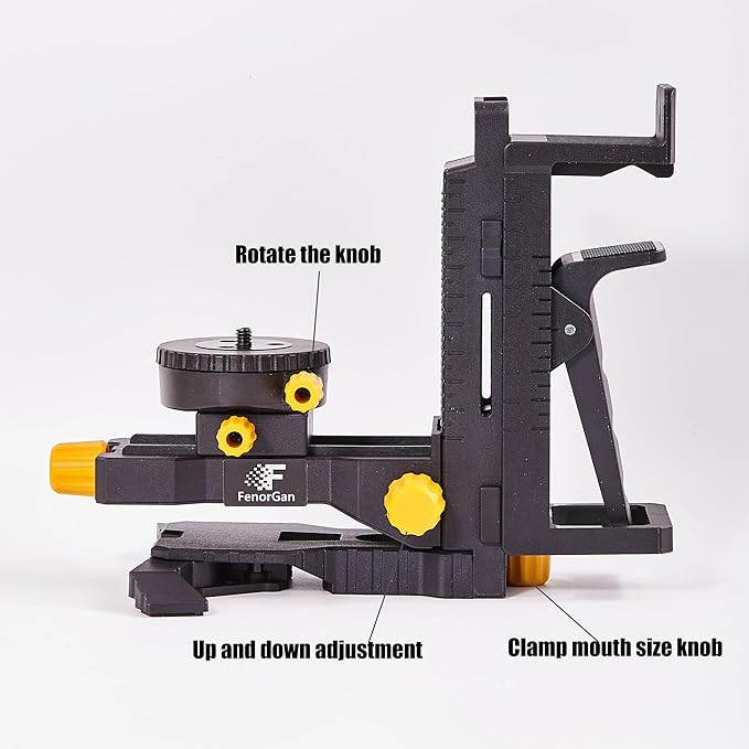 FenoGan laser level accessory kit 360 ° base, upgraded base stability bracket, with 5/8-inch threaded interface, multifunctional magnetic rotating base with tilt angle adjustment, and adjustable clamp