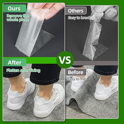 CHENYA 164 Ft Double Sided Tape Heavy Duty,High Tack Strong Wall Adhesive with Fiberglass Mesh,Super Sticky Resistente Clear Hem Tape for Crafts,Carpet,Picture,1.18" Wide