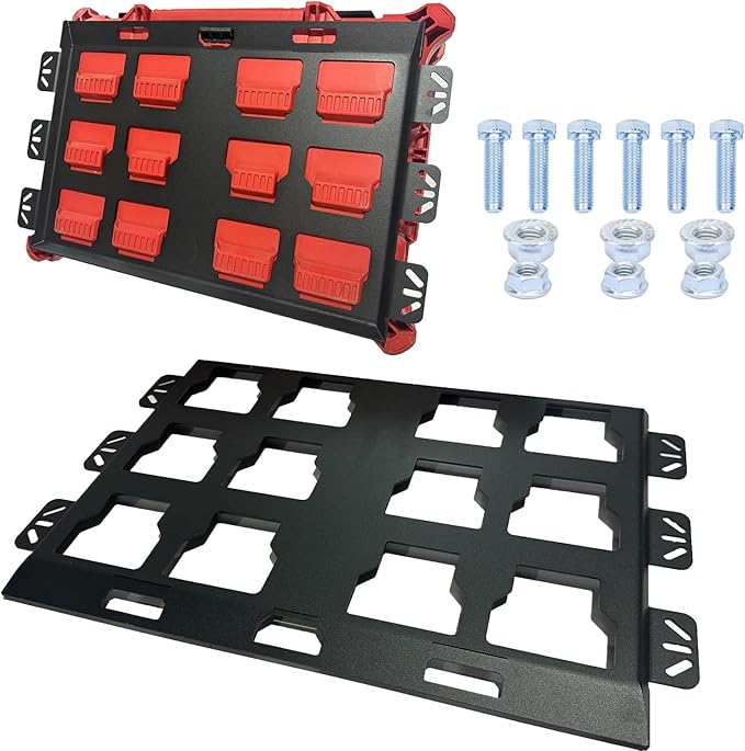 for milwaukee packout wall mount Packout Mounting Plate, Metal Base for Milwaukee Toolboxes, milwaukee mounting plate Wall or Floor Mount (2 Full Width)