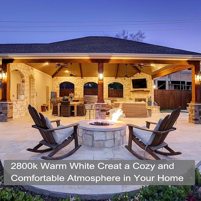 4 Pack Long Lifespan PAR38 Flood Light Bulb, Dimmable 38W 120V, High Output 400LM, Warm White, E26 Base, Indoor/Outdoor