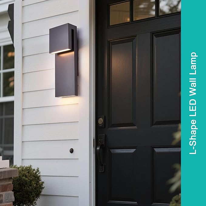 Outdoor Wall Lights Modern Exterior Lighting Fixtures, 3000K Integrated LED, Wall Sconce Lighting 2 Packs, Bronze Outside Wall Mount Lights for House Front Door Porch Garage Patio