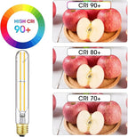 7.3 Inch E26 T10 Led Bulb 60 watt 3000k Soft White Edison Bulbs,6W E26 Long Light Bulb Tubular Light Bulb T10 Bulb T9 for Rustic Pendant,Industrial Pipe,Wall Sconces 6 Pack