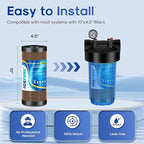 ICEPURE 5 Micron 4.5" x 10" CTO10BB-KDF Whole House Water Filter Coconut Shell Activated Carbon and KDF Heavy Metal Removal Water Filter Replacement for Home, 3PACK